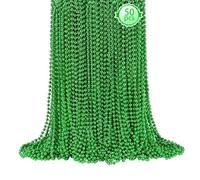 SHAOQINLIN 50 PCS St. Patricks Day Beads Necklace, 33" Green Mardi Gras Beads Christmas Necklaces Irish Saint Patricks Necklaces for St. Patrick's Day Mardi Gras Parade Throws Birthday Party Favors