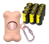SHAOUMAN Dog Poop Bags Holder Dog Waste Bags Dispenser with Leak-Proof Green Poop Bags and Safty Clip for Leash On The Go for Walking Dogs Outdoor(1 Holder 135 Bags,Light Pink)