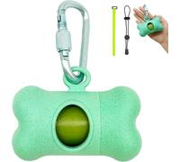 SHAOUMAN Dog Poop Bags Holder Dog Waste Bags Dispenser with Leak-Proof Green Poop Bags and Safty Clip for Leash On The Go for Walking Dogs Outdoor(1 Holder 15 Bags，Mint Green)