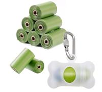 SHAOUMAN Dog Poop Bags Holder Dog Waste Bags Dispenser with Leak-Proof Green Poop Bags and Safty Clip for Leash On The Go for Walking Dogs Outdoor (1 Holder 135 Bags,Clear)