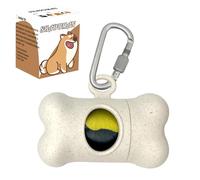 SHAOUMAN Dog Poop Bags Holder Dog Waste Bags Dispenser with Leak-Proof Green Poop Bags and Safty Clip for Leash On The Go for Walking Dogs Outdoor(1 Holder 15 Bags，Beige)