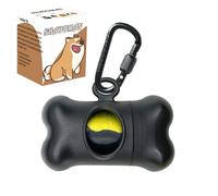 SHAOUMAN Dog Waste Dispenser with Leak-Proof Green Poop Bags and Safety Clip for Leash - On The Go for Walking Dogs Outdoor (1 Holder, 15 Bags, Black)