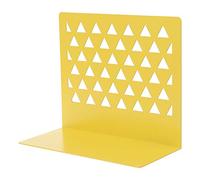 shaoyanger Metal Hollow Desktop Organizer Bookends Book Ends Support Stand Holder Shelf Bookrack Home Office Supplies (Yellow)
