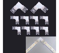SHAOYAYAZHANG 10 pcs LED Strip Connector,3 Pin 8mm L Shape Quick Splitter Corner Connector Solderless Gapless Adapter Clip for SMD Dual Color Temperature Light Strip