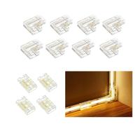 SHAOYAYAZHANG 8 x COB LED Strip Light Corner Connectors, 4 x Gapless Solderless Transparent Tape Light Connector for 3 Pin 10 mm 12 V 24 V COB LED Strip Lights