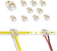 SHAOYAYAZHANG 8mm2-Pin L-Shaped T-Shaped,COB LED Strip Corner Connector Solderless Connection, Strip to Strip to Wire Connector for Single Colour Tape LED Strip Lights