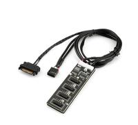 SHAOYAYAZHANG 9Pin USB Header Splitter with SATA Power Cable,USB2.0 Computer Splitter Connector 1 to 4 Ports Hub with SATA Power Port hub Ports for CPU, WiFi Receiver, Fans, RGB Light
