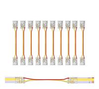 SHAOYAYAZHANG COB LED Strip Connector for 10mm Width CCT COB LED Strip,10PCS 3-Pin Solderless Terminal Dual-end RGB with IC COB Extension Connector