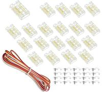 SHAOYAYAZHANG COB LED Strip Connector Set for 3-Pin 10 mm Wide Tunable CCT Strip to Wire Transparent Solderless Connector, 16.4 Feet 3 Conductor Extension Cable