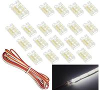 SHAOYAYAZHANG COB LED Strip Connector Set for 3-Pin 8 mm Wide Tunable CCT Strip to Wire Transparent Solderless Connector, 16.4 Feet 3 Conductor Extension Cable