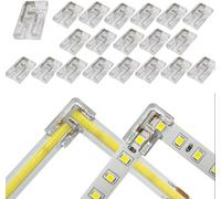 SHAOYAYAZHANG Transparent Solderless Seamless SMD COB LED Strip Connector 10 mm 2 Pin L-Shaped Corner LED Strip Light Connector (10 mm)