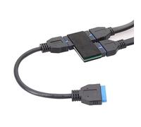 SHAOYAYAZHANG Upgraded USB 3.0 Header Splitter,USB 3.0 Header Extension Cable, Motherboard 19/20 Pin Header 1 to 2 HUB Extension Cable with Chip, Stable and Reliable