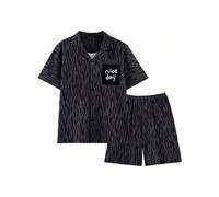 (shape-02, M 50kg) Doraemon One Piece Dragon Ball Summer Short-Sleeved Thin Pajamas Set Boys Plus Size Extra Large Home Clothes Two-piece Gift Set