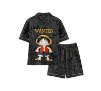 (shape-03, M 50kg) Doraemon One Piece Dragon Ball Summer Short-Sleeved Thin Pajamas Set Boys Plus Size Extra Large Home Clothes Two-piece Gift Set