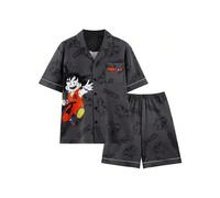 (shape-05, L 65kg) Doraemon One Piece Dragon Ball Summer Short-Sleeved Thin Pajamas Set Boys Plus Size Extra Large Home Clothes Two-piece Gift Set