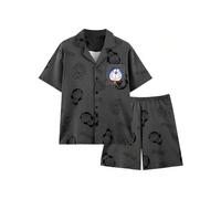 (shape-06, XL 75kg) Doraemon One Piece Dragon Ball Summer Short-Sleeved Thin Pajamas Set Boys Plus Size Extra Large Home Clothes Two-piece Gift Set