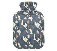 Shape - Based Christmas Pattern Hot Water Bottles with Soft Cover, 1L Warm Compress for Hand Feet Warmer
