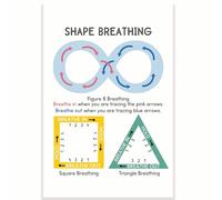 Shape Breathing Classroom Poster - Breathing Exercise Poster - Positive Mental Health - Counselor Therapist Office 12 x 18" - Classroom Decor - Classroom Must Haves - Back To School Decor - CPS0125