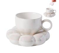 Shape Coffee Mass - Ceramic Flower Tea Cup Design, Handmade Morning Mug | Aesthetic Petal Cup for Hot Drink Setup, Container
