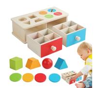 Shape Coin Box - Durable Wood Material, Skill Development Kit, Educational Matching Activity | Early Childhood Learning Nursery Classrooms Kindergarten School Airplane Trip Activities