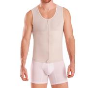 SHAPE CONCEPT 062 063 Fajas Colombianas para Hombres Mens Girdle High Compression Garmen Shapewear Body Shaper for Men, Beige Zipper, S