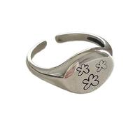 Shape Geometric Opening Finger Jewelry Delicate Alloy Texture Suitable for Various Occasion Geometric Oval Flower Rings