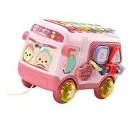 Shape Matching Bus Toy Percussion Instruments Pull Along Vehicle Educational Toy Fine Motor Training Kids Xylophone