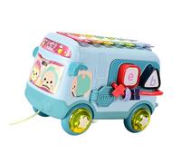Shape Matching Bus Toy Percussion Instruments Pull Along Vehicle Educational Toy Fine Motor Training Kids Xylophone