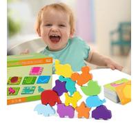 Shape Matching Game | Color And Shape Sorting Toys - Easy-grip Blocks Safety Educational for Toddler Fine Motor Training Sensory Play Parent-child Bonding Preschool Classroom