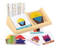 Shape Matching Game For Kids | 5.51 Inches Geometric Puzzle Toy With Cards | Colour & Pattern Recognition Set For, Preschool & Classroom Learning Activities