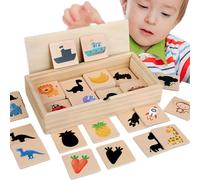 Shape Matching Game for Kids,Wooden Shadow Matching Puzzle Kids Toy | Logical Thinking Pattern-Recognition Solution for Boys Girls Preschoolers Kindergarten Classroom