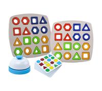 Shape Matching Game,Geometric Board - With Bell Interactive Learning Shapes - For Up 3 Years Old Kids Girls Teens Two Players Travel Birthday Preschool Color Sorting