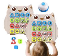 Shape Matching Game - Geometric Learning Shape Sorting Game,Two-Player Pattern-Recognition Board Toy for Classroom Home Travel Car-Rides Living Room