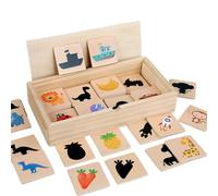 Shape Matching Game,Shadow Matching Shape Puzzle Wood Game | Logical Thinking Pattern-Recognition Solution for Boys Girls Preschoolers Kindergarten Classroom