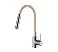 Shape Memory Kitchen Mixer Tap, pull-out spray, Flexible Beige silicone spout (SIKOBSLPRO290BE2F)