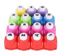 Shape Paper Punch Set, 15pcs Craft Holes Punch for Kids, Scrapbooking, Journaling, Greeting, Suitable for Children 3-13 Years Old, ABS, Alloy, 3.3 X 2.5 X 3.2cm