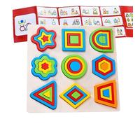 Shape Puzzle - 11.73x11.73 Inches Learning Game for Cognitive Development, Geometric Activity with Safe Pieces, Educational Puzzle for Preschool, Kindergarten, Boys, Girls Play