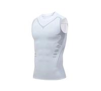 Shape Shirt Men's Shaping Vest Slimming Vest Body Shaper Compression T-Shirts Tank Top Tummy Control Quick-dry Fitness Shirts(White,6XL)