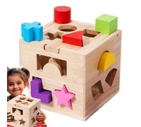 Shape Sorter Cube - Shape Sorter Educational Block Puzzle | Colorful Learning Activity Toy for Toddlers, Early Fine Motor Development Game, Wooden Cube AV