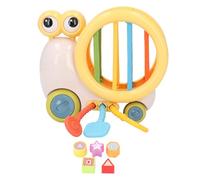 Shape Sorter Pull String Toy Educational Sensory Toy for Toddlers Fine Motor Skill Development Safe Silicone Material Colorful Geometric Shapes 16 x 13.5cm (Yellow)