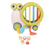 Shape Sorter Pull String Toy Educational Sensory Toy for Toddlers Fine Motor Skill Development Safe Silicone Material Colorful Geometric Shapes 16 x 13.5cm (Green)