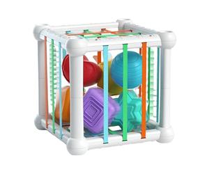 Shape Sorter - Sensory Block Set 13x13x12.5cm | Early Learning Development Sensory Shape Blocks for Improving Motor Skills Fine 1-3 Years Gift