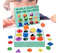 Shape Sorter Toy, Educational Shape & Color Matching Game, Wooden STEM Learning Toy for Boys Girls to Develop Fine Motor Skills, Preschool Early Educational Cognitive Developmental Game for Kids 3+