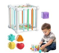 Shape Sorter Toy | Sensory Blocks for Learning - Educational Textured Sensory Shape Blocks for Hand-Eye Coordination Development Cognitive Skills