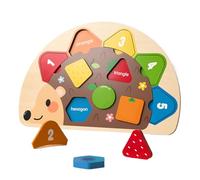 Shape Sorter, Wood Hedgehog Baby Toy, 10.04x0.79x6.69 inches, Educational Sorting Game, Sturdy Child-Safe Design, Ideal for Preschool, Classroom, Home, Playroom, Car, Schools