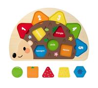 Shape Sorter - Wood Hedgehog Toy, Educational Preschool Puzzle with Chunky Geometric Blocks, Hedgehog Learning Game, Fine Motor Skill Activity, Wooden Montessoris Tool for Early Childhood Development
