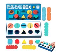 Shape Sorter - Wooden Educational Blocks, Color Matching Toy with Patterned Pieces, Fine Motor Skill Development for Kids Ages 3-5, Sensory Learning, Home, Preschool, Gift for Birthdays