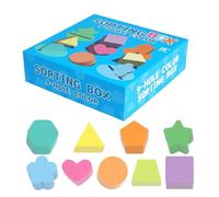 Shape Sorter, Wooden Puzzle Toy, 8 Inch Colorful Shapes, 9-Slot Sorting Box, Interactive Educational Game, Indoor Home Kindergarten Preschool, Travel Fun Learning Activity