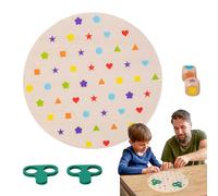Shape Sorting And Matching Game - Wooden Learning Table Set | Geometric Logic Blocks With Vibrant Pigment Finish & Tangible Sorting Slots for Brain Teasers, Preschool Tasks, Home Study and Nurseries
