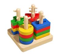 Shape Sorting Blocks - Educational Stacking Toys for Kids | Colorful Early Learning Playset with Matching Game, Fine Motor Skill Training & Hand Eye Coordination for Ages 3 6 Years, 5x5x4.61 inches